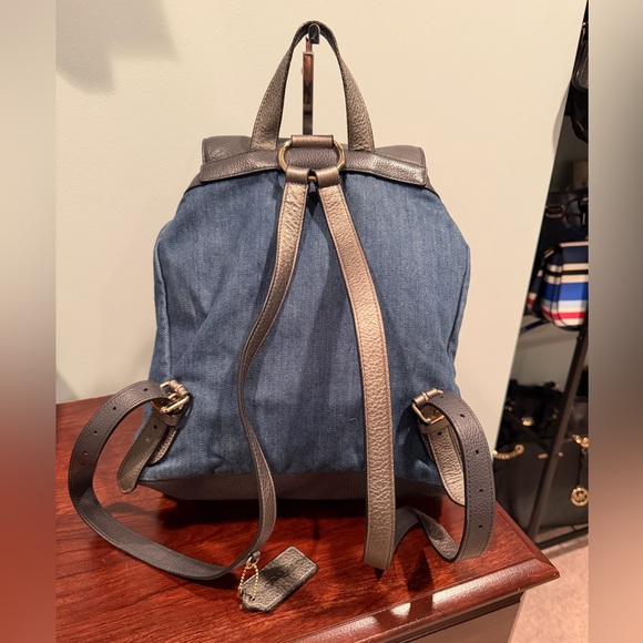Coach Billie EUC backpack in midnight blue denim and pebbled leather - Picture 4 of 10